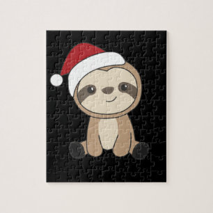 Sloth Christmas Snow Winter Animals Sloths Jigsaw Puzzle