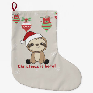 Sloth Christmas Snow Winter Animals Sloths Large C Large Christmas Stocking