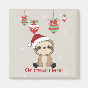 Sloth Christmas Snow Winter Animals Sloths Magnet