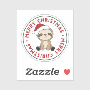 Sloth Christmas Snow Winter Animals Sloths Sticker