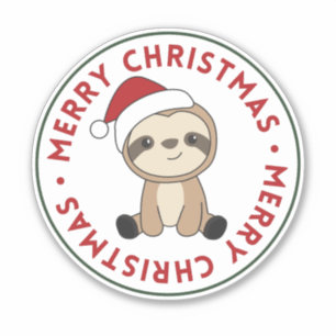 Sloth Christmas Snow Winter Animals Sloths Sticker