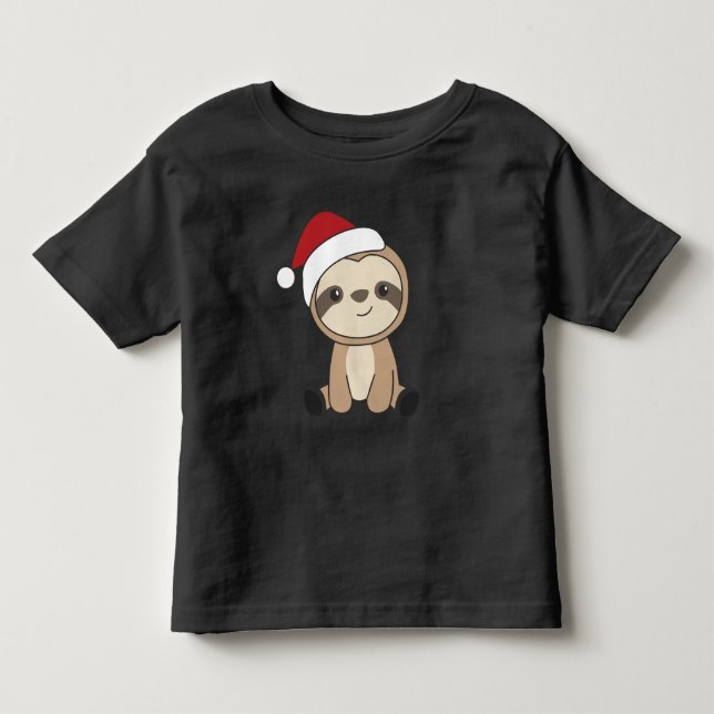 Sloth Christmas Snow Winter Animals Sloths Toddler Toddler T-shirt (Front)