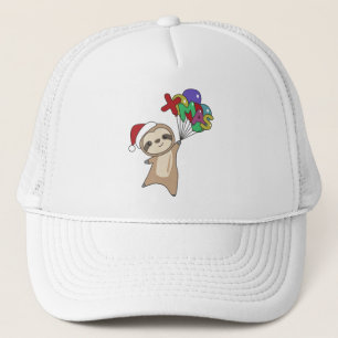 Sloth Christmas Snow Winter Animals Sloths Trucker Hat