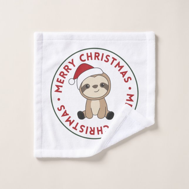 Sloth Christmas Snow Winter Animals Sloths Wash Cl Wash Cloth (Wash Cloth)