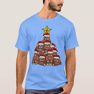 Sloth Christmas Tree Cute Christmas Tree Animals T T-Shirt