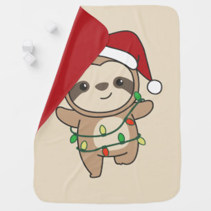 Sloth Christmas Winter Animals Sloths Baby Blanket