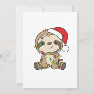 Sloth Christmas Winter Animals Sloths Holiday Card