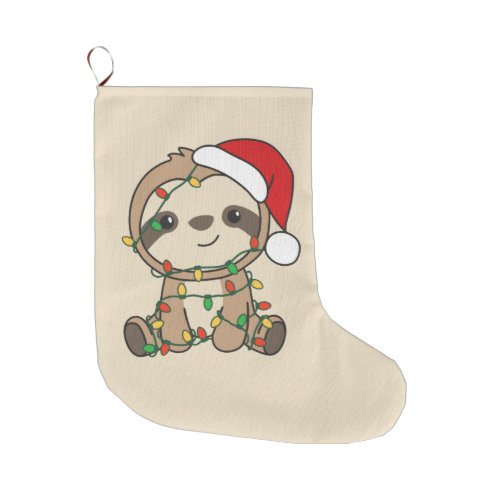 Sloth Christmas Winter Animals Sloths Large Christ Large Christmas Stocking