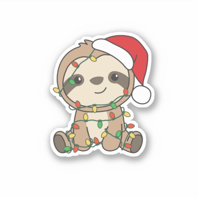 Sloth Christmas Winter Animals Sloths Sticker (Front)