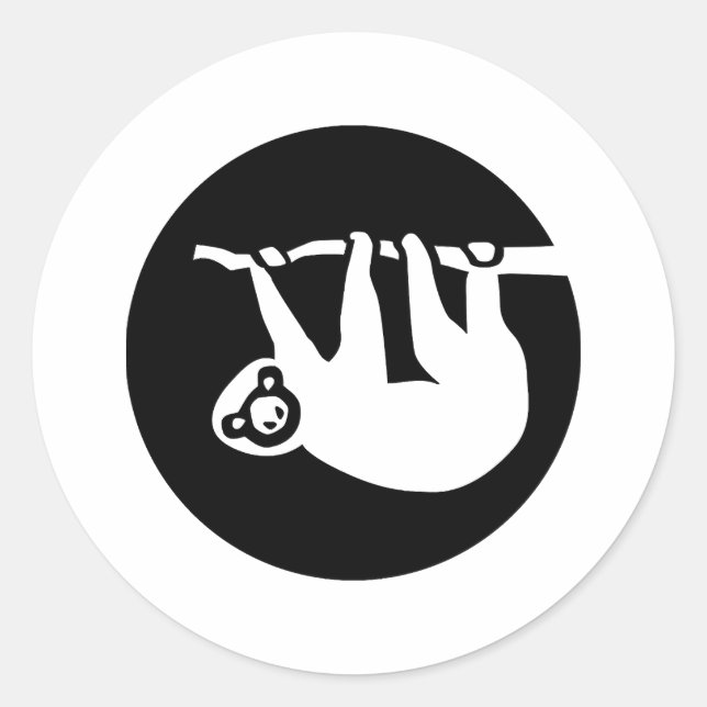 Sloth      classic round sticker (Front)