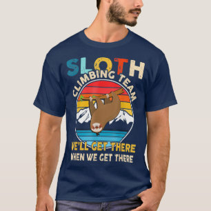 Sloth Climbing Team Retro Vintage Hiking T-Shirt