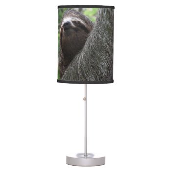 Sloth Climbing Tree Table Lamp by WildlifeAnimals at Zazzle