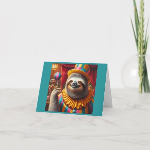 Sloth Clown Card