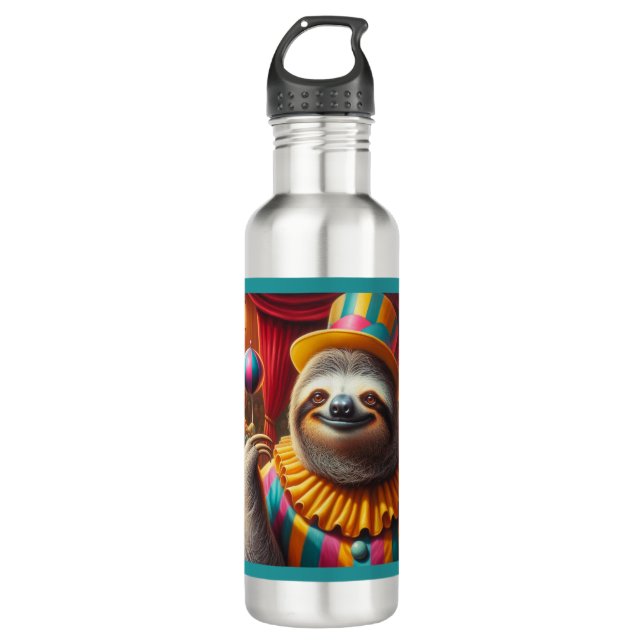 Sloth Clown Stainless Steel Water Bottle (Front)