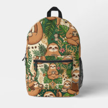 Sloth Coffee Backpack – Cozy Cute Pattern