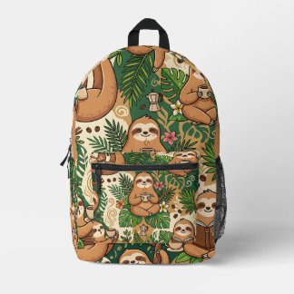 Sloth Coffee Backpack – Cozy Cute Pattern