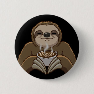 Sloth-Coffee-Foam Button