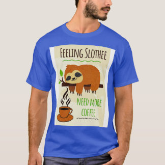 Sloth Coffee Humor Feeling Slothee Need More Coffe T-Shirt