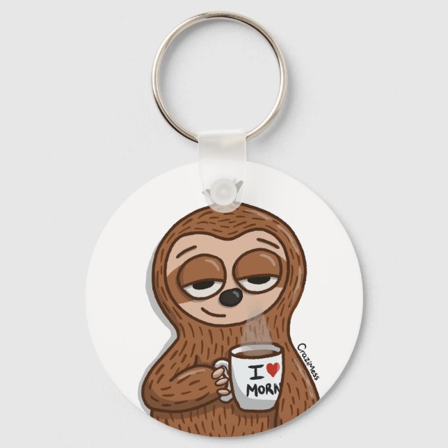 Sloth Coffee Keychain (Front)
