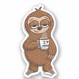 Sloth Coffee Sticker
