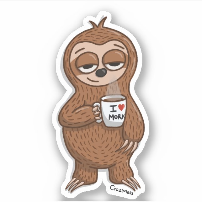 Sloth Coffee Sticker (Front)