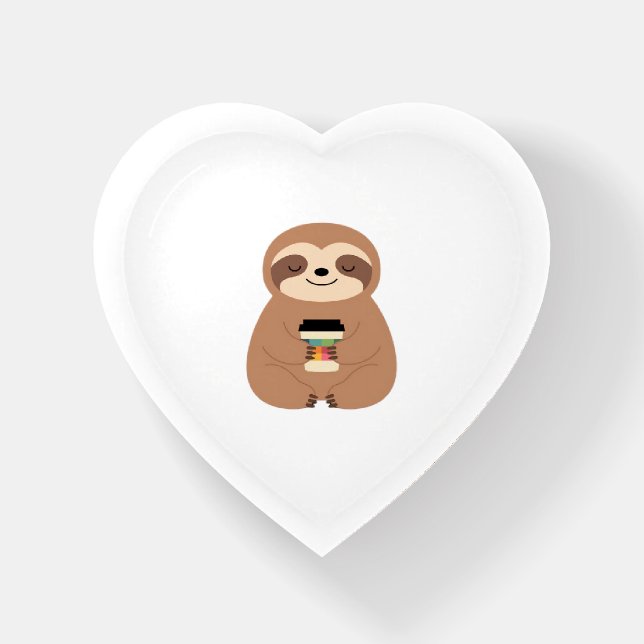 Sloth Coffee Time Classic T-Shirt Paperweight (Front)