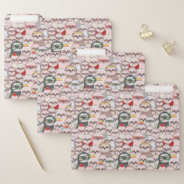 Sloth Comic Pattern File Folder (Set)