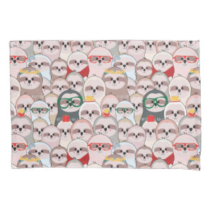 Sloth Comic Pattern Pillow Case