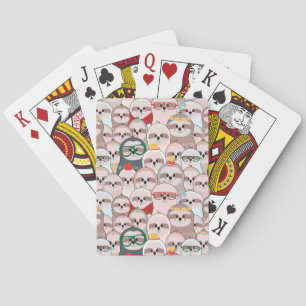 Sloth Comic Pattern Poker Cards