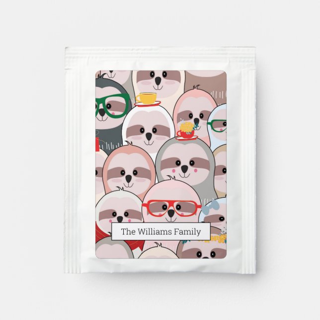 Sloth Comic Pattern Tea Bag Drink Mix (Front)