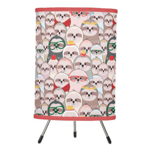 Sloth Comic Pattern Tripod Lamp
