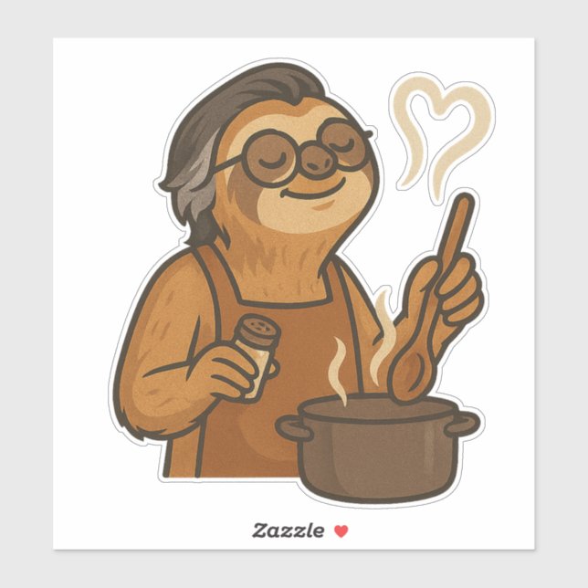 Sloth Cook Sticker (Sheet)