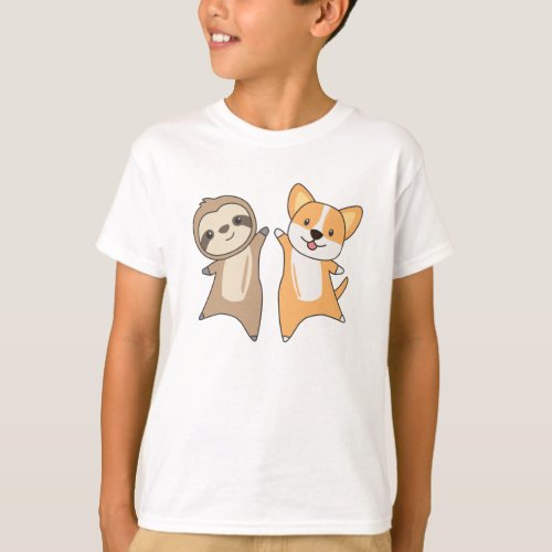 Sloth Corgi Dog Animal Lovers Sloth Dogs T_Shirt