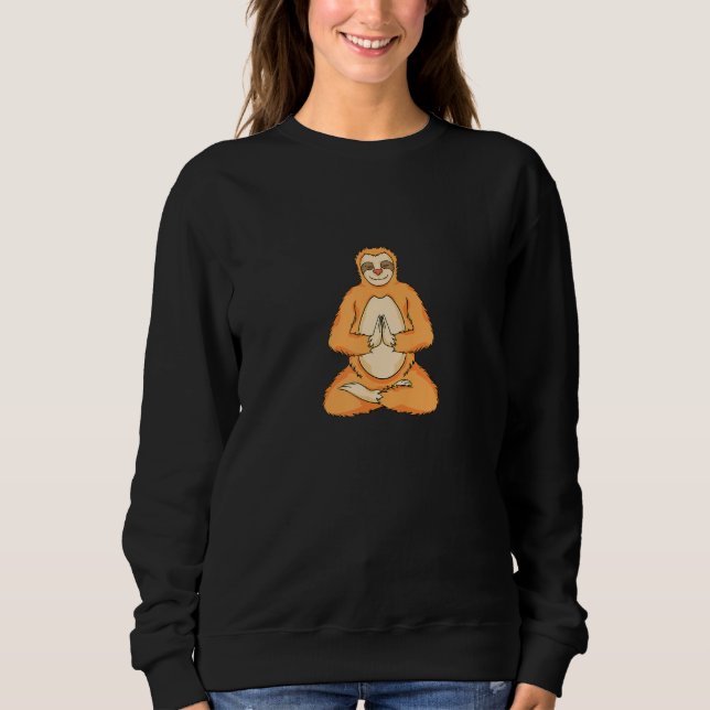 sloth costume adult yoga relaxation meditating slo sweatshirt (Front)
