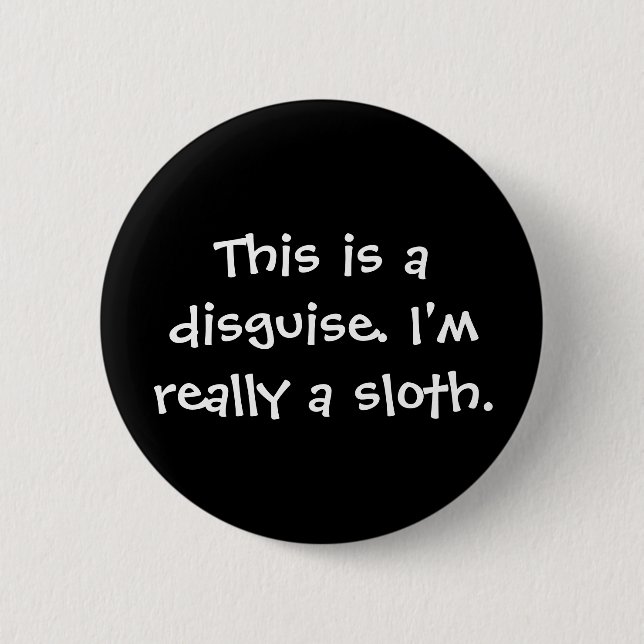 Sloth Costume Pinback Button (Front)