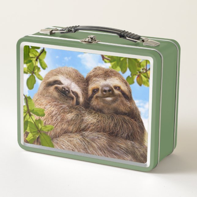 Sloth Couple Metal Lunch Box (Front)