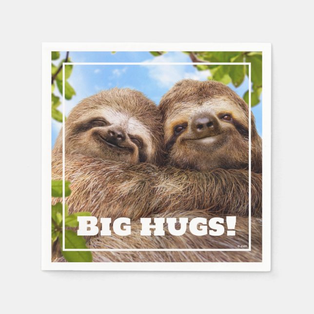 Sloth Couple Napkins (Front)