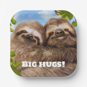 Sloth Couple Paper Plates