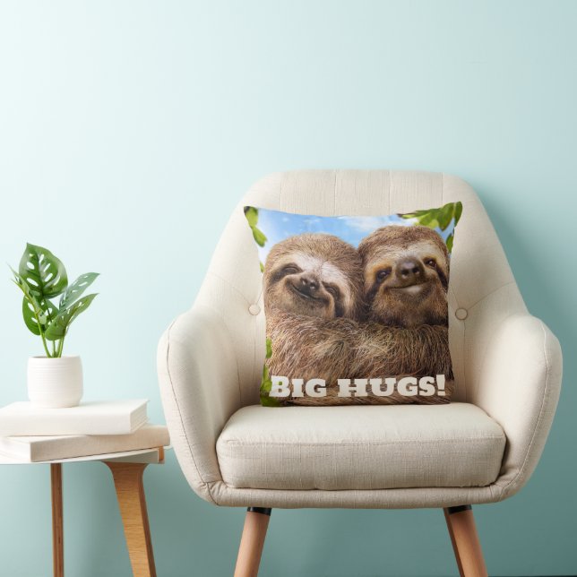 Sloth Couple Throw Pillow (Chair)