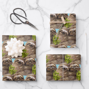 Sloth Couple Wrapping Paper Sheets