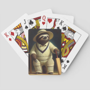 Sloth Cricket Player Poker Cards