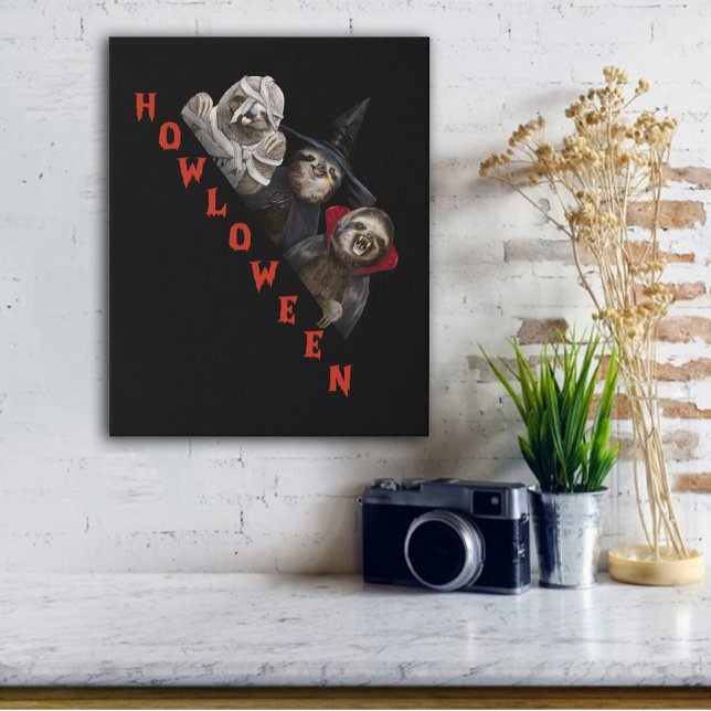 Sloth Custom Happy Halloween Shirt Sloth Graphic Faux Canvas Print (Creator Uploaded)