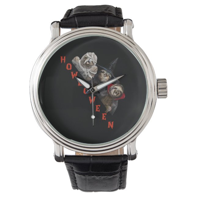 Sloth Custom Happy Halloween Shirt Sloth Graphic Watch (Front)