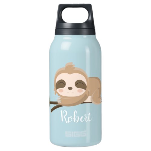 Sloth Custom name Insulated Water Bottle