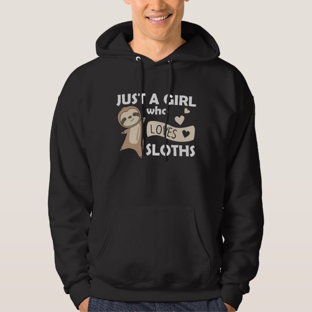 Sloth Cute Animals For Girls Funny Hoodie (Front)