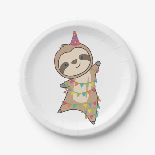 Sloth Cute Animals For Kids Funny Birthday Adult C Paper Plates