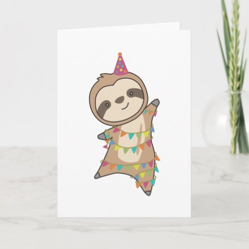 Sloth Cute Animals For Kids Funny Birthday Card
