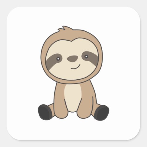 Sloth Cute Animals For Kids Funny Sloths Square Sticker