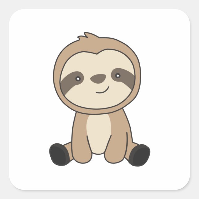 Sloth Cute Animals For Kids Funny Sloths Square Sticker (Front)
