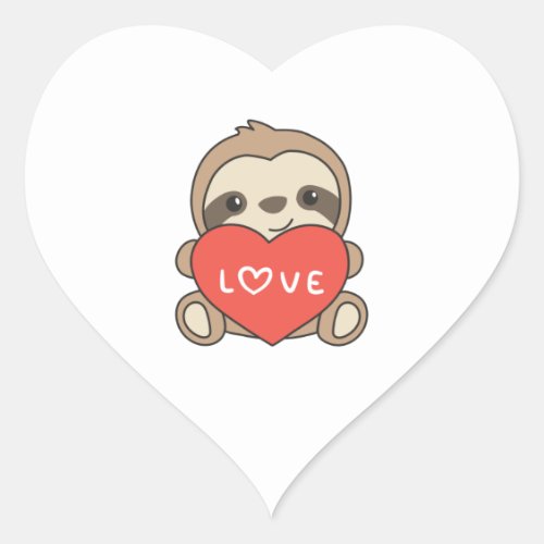 Sloth Cute Animals With Hearts Favorite Animal Heart Sticker